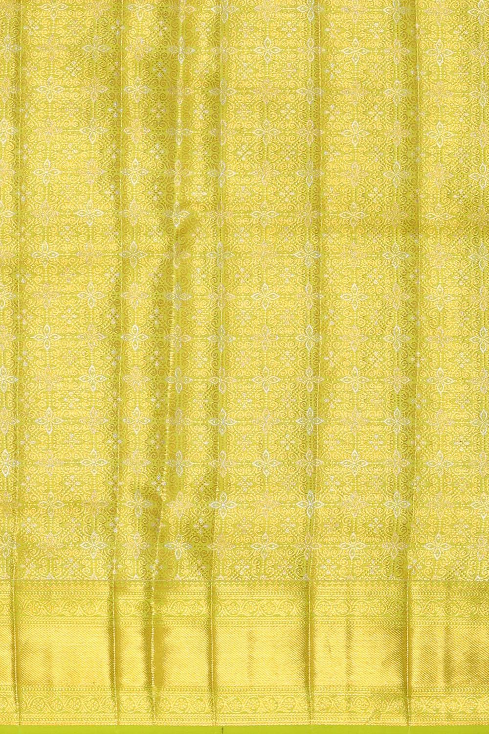 Image of Kanchipattu Parrot Green Brocade Saree